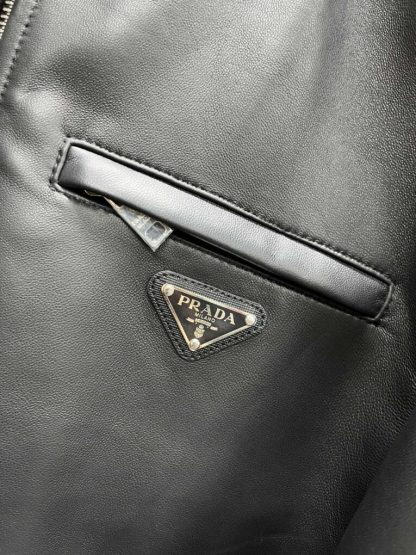  Men's Prada Nappa leather bomber jacket #3757 - Image 16