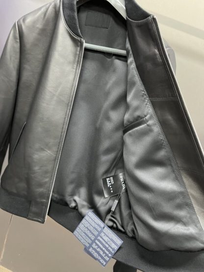  Men's Prada Nappa leather bomber jacket #3757 - Image 18