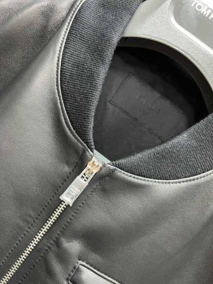  Men's Prada Nappa leather bomber jacket #3757 - Image 11