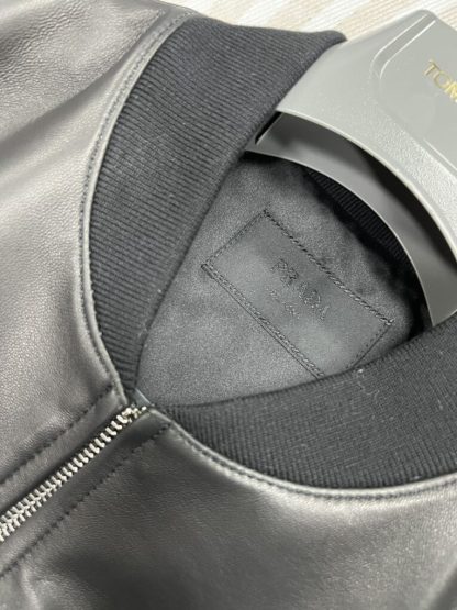  Men's Prada Nappa leather bomber jacket #3757 - Image 7