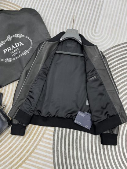  Men's Prada Nappa leather bomber jacket #3757 - Image 8