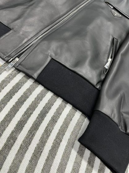  Men's Prada Nappa leather bomber jacket #3757 - Image 4