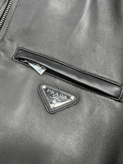  Men's Prada Nappa leather bomber jacket #3757 - Image 5
