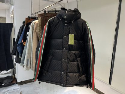  GUCCI MEN'S GG NYLON JACQUARD JACKET WITH WEB 715519 #3833 - Image 2