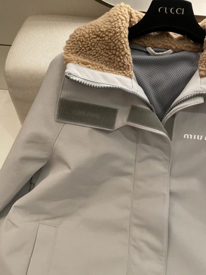 Miu Miu Cordura blouson jacket Steel Gray Windbreaker #3879 - Image 8