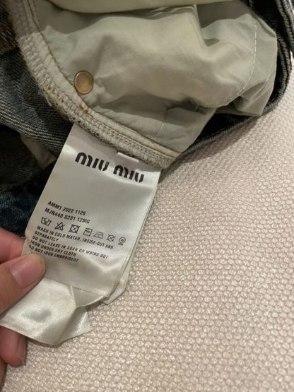  Miu Miu Denim five-pocket jeans Navy Wholesale Quality Denim 1:1 Copy #3878 - Image 2