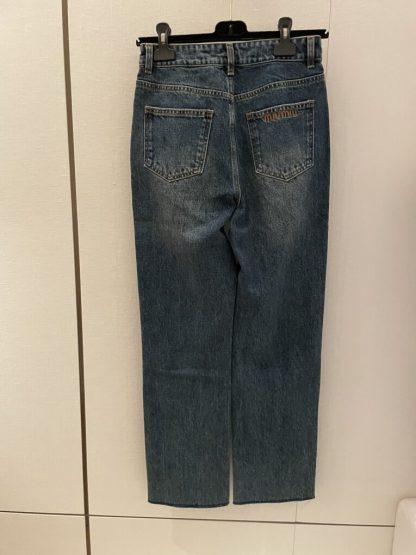  Miu Miu Denim five-pocket jeans Navy Wholesale Quality Denim 1:1 Copy #3878 - Image 5