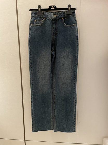  Miu Miu Denim five-pocket jeans Navy Wholesale Quality Denim 1:1 Copy #3878 - Image 6