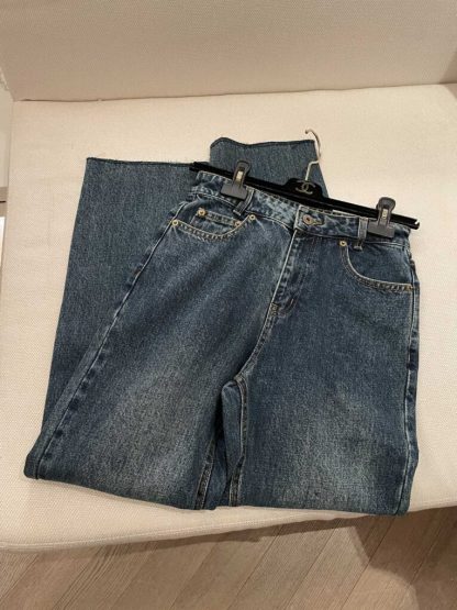  Miu Miu Denim five-pocket jeans Navy Wholesale Quality Denim 1:1 Copy #3878 - Image 9