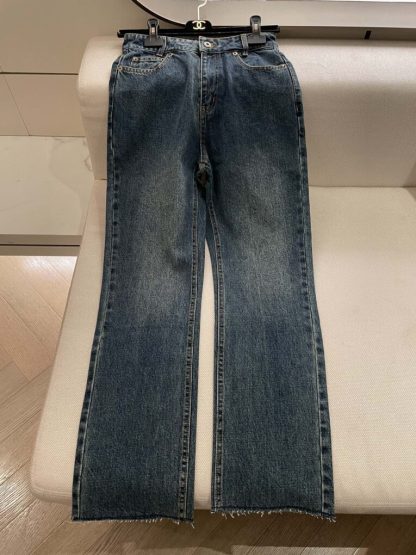  Miu Miu Denim five-pocket jeans Navy Wholesale Quality Denim 1:1 Copy #3878 - Image 3