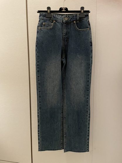 Replica Miu Miu Denim five-pocket jeans Navy Wholesale Quality Denim 1:1 Copy #3878