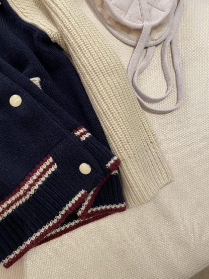  Miu Miu Wool and cashmere cardigan Navy Blue Knitwear #3881 - Image 2