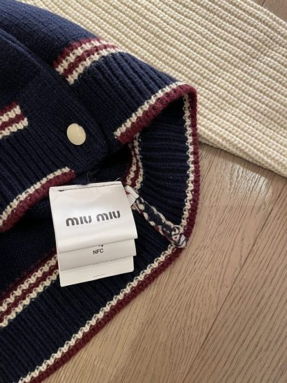  Miu Miu Wool and cashmere cardigan Navy Blue Knitwear #3881 - Image 3