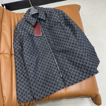  GUCCI MEN'S WOOL JACKET WITH GG SHADOW 803984 #3832 - Image 18