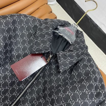  GUCCI MEN'S WOOL JACKET WITH GG SHADOW 803984 #3832 - Image 10