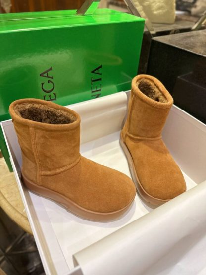  Bottega Veneta Snap Ankle Boot Caramel For Women #3800 - Image 5