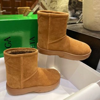 Replica Bottega Veneta Snap Ankle Boot Caramel For Women #3800