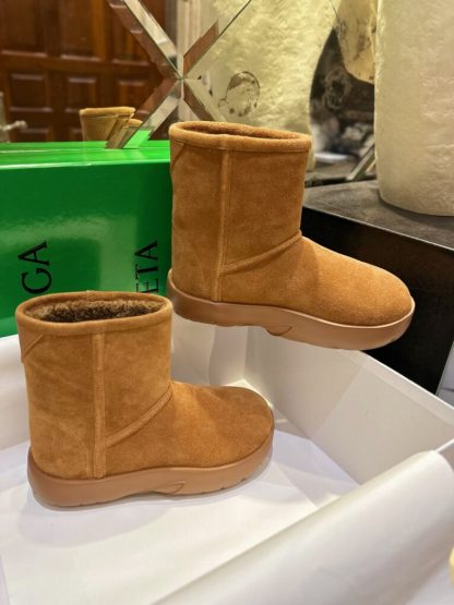 Replica Bottega Veneta Snap Ankle Boot Caramel For Women #3800