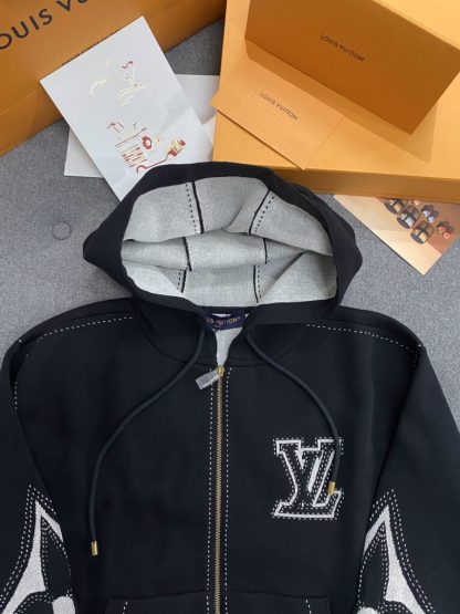  Louis Vuitton Graphic Intarsia Zipped Cotton Hoodie For Men 1AFXKW #3854 - Image 12