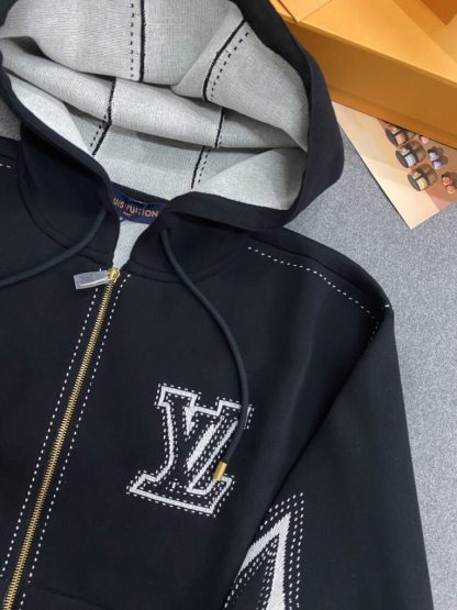  Louis Vuitton Graphic Intarsia Zipped Cotton Hoodie For Men 1AFXKW #3854 - Image 15