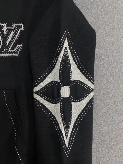  Louis Vuitton Graphic Intarsia Zipped Cotton Hoodie For Men 1AFXKW #3854 - Image 3
