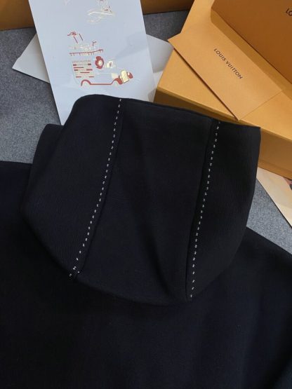  Louis Vuitton Graphic Intarsia Zipped Cotton Hoodie For Men 1AFXKW #3854 - Image 8