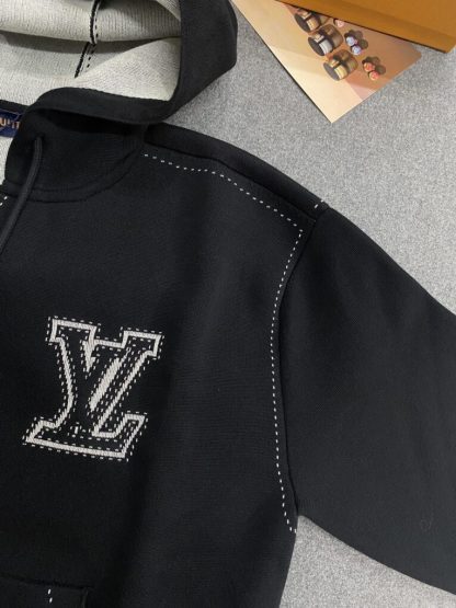  Louis Vuitton Graphic Intarsia Zipped Cotton Hoodie For Men 1AFXKW #3854 - Image 10