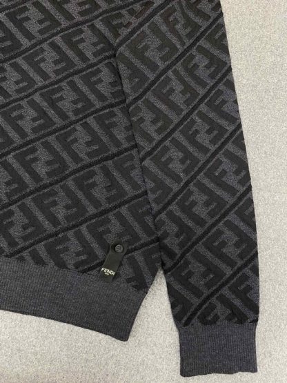  FENDI Men's Jumper Sweater Black wool pullover #3855 - Image 13