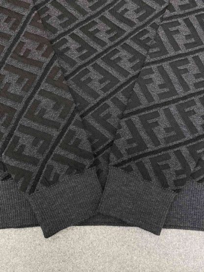  FENDI Men's Jumper Sweater Black wool pullover #3855 - Image 14