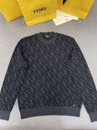  FENDI Men's Jumper Sweater Black wool pullover #3855 - Image 16