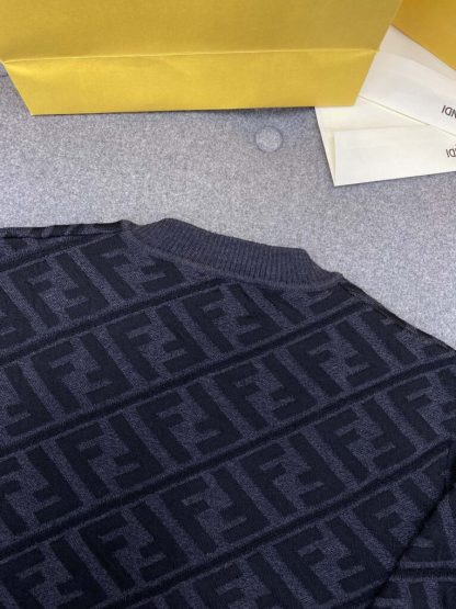  FENDI Men's Jumper Sweater Black wool pullover #3855 - Image 17