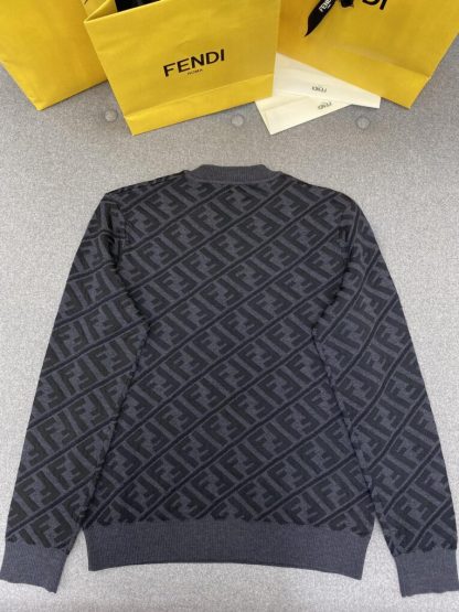  FENDI Men's Jumper Sweater Black wool pullover #3855 - Image 18