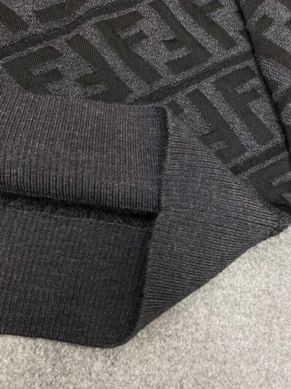  FENDI Men's Jumper Sweater Black wool pullover #3855 - Image 10