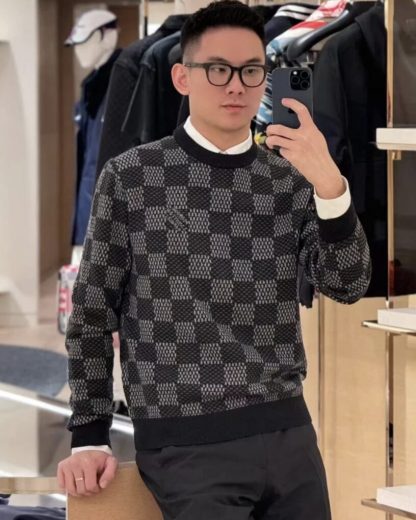  Louis Vuitton Damier Wool Crewneck Sweater Knitwear For Men #3853 - Image 10