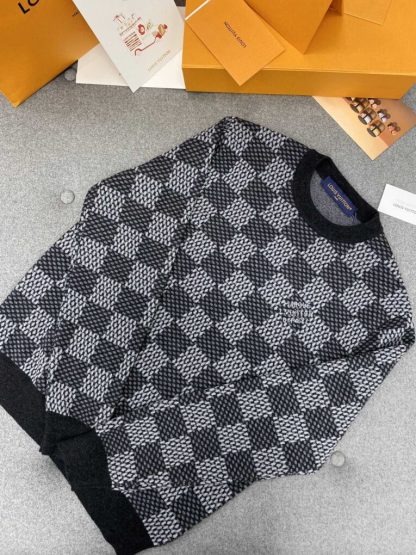  Louis Vuitton Damier Wool Crewneck Sweater Knitwear For Men #3853 - Image 3