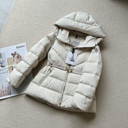 REPLICA MONCLER BROSSE DIAGONAL-QUILTED HOODED SHORT DOWN JACKET WHITE #3892 - Image 2