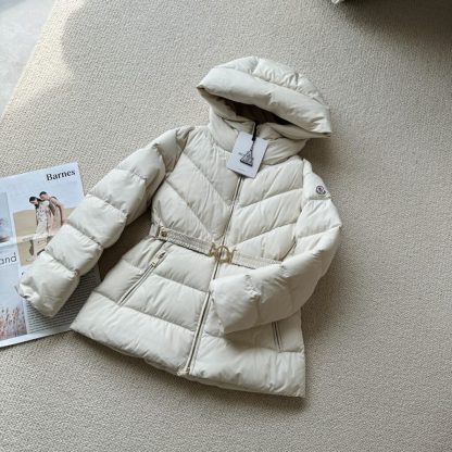 REPLICA MONCLER BROSSE DIAGONAL-QUILTED HOODED SHORT DOWN JACKET WHITE #3892 - Image 6