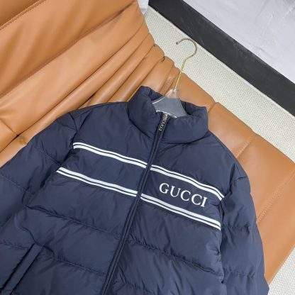  GUCCI MEN'S NAVY NYLON PUFFER DOWN JACKET 794821 #3830 - Image 5