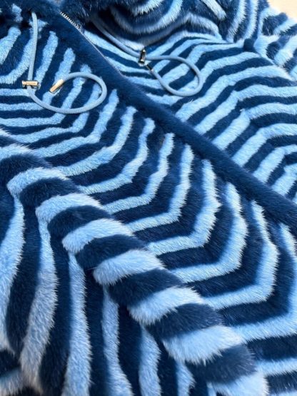  Fendi Blue Mink Jacket For Women 24SS #3785 - Image 9