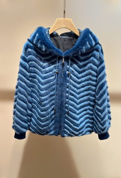  Fendi Blue Mink Jacket For Women 24SS #3785 - Image 2