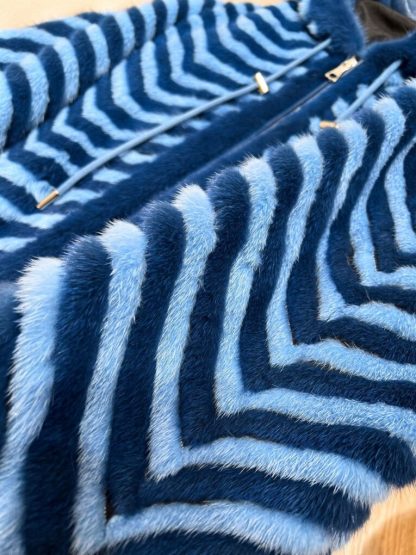  Fendi Blue Mink Jacket For Women 24SS #3785 - Image 10