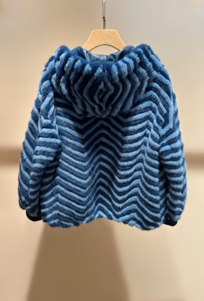  Fendi Blue Mink Jacket For Women 24SS #3785 - Image 3