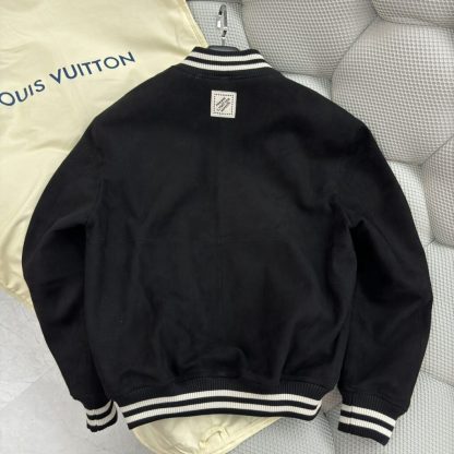  Louis Vuitton Embellished Lambskin Bomber Blouson Leather Jacket For Men #3856 - Image 3