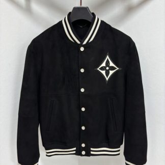 Replica Louis Vuitton Embellished Lambskin Bomber Blouson Leather Jacket For Men #3856