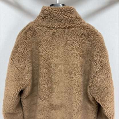  Louis Vuitton Men's Leather Patch Fleece Blouson Beige Sable 1AFXTM #3908 - Image 3
