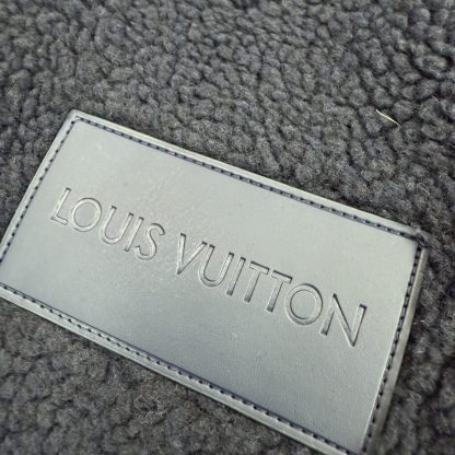  Louis Vuitton Men's Leather Patch Fleece Blouson Naval Academy 1AGLXN #3907 - Image 5