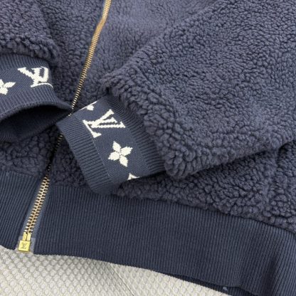  Louis Vuitton Men's Leather Patch Fleece Blouson Naval Academy 1AGLXN #3907 - Image 7