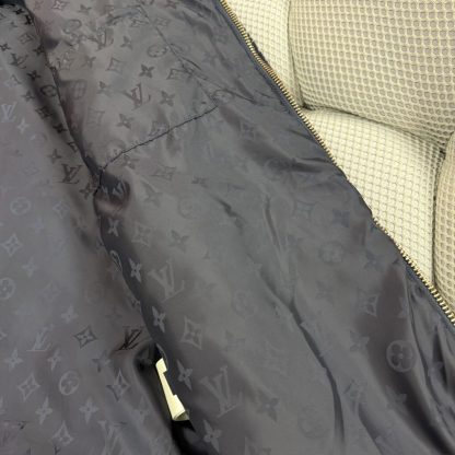 Louis Vuitton Men's Leather Patch Fleece Blouson Naval Academy 1AGLXN #3907 - Image 2