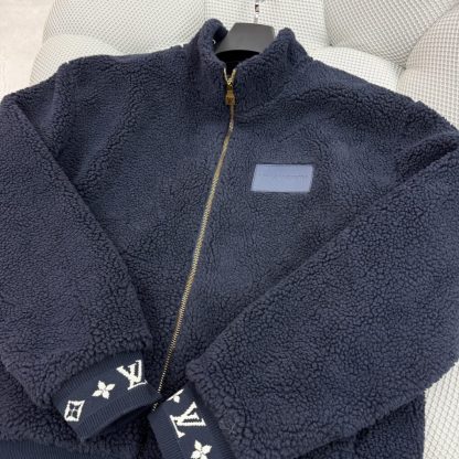  Louis Vuitton Men's Leather Patch Fleece Blouson Naval Academy 1AGLXN #3907 - Image 9