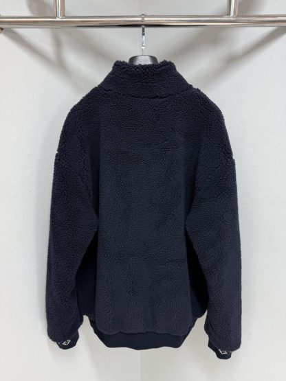  Louis Vuitton Men's Leather Patch Fleece Blouson Naval Academy 1AGLXN #3907 - Image 4